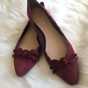 NWOB 🏷 KATE SPADE ♠️ Maroon Scalloped Flats